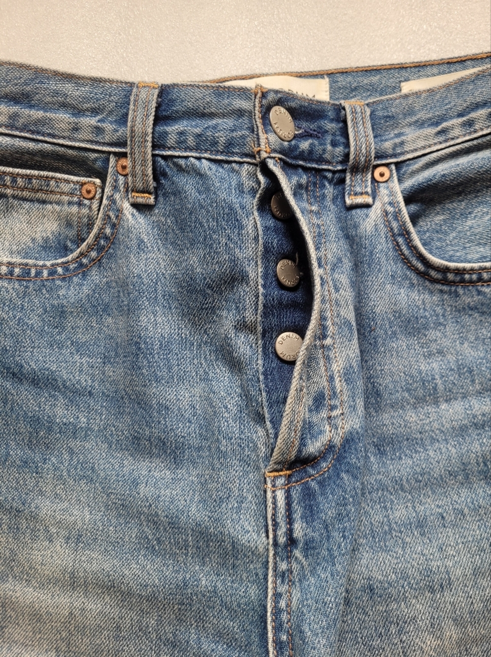 Denim Forum Farrah Wide Leg High Rise Crop Jeans Raw Hem Blue 25 - Picture 9 of 16